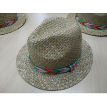 2016 Latest New Fashion Straw Hat with Mesh Woven Hatband (SW-080017)